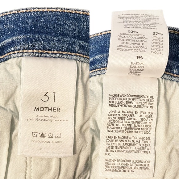 Mother The Insider Ankle Distressed Crop Bootcut Jeans Bloom and Doom - Picture 8 of 10